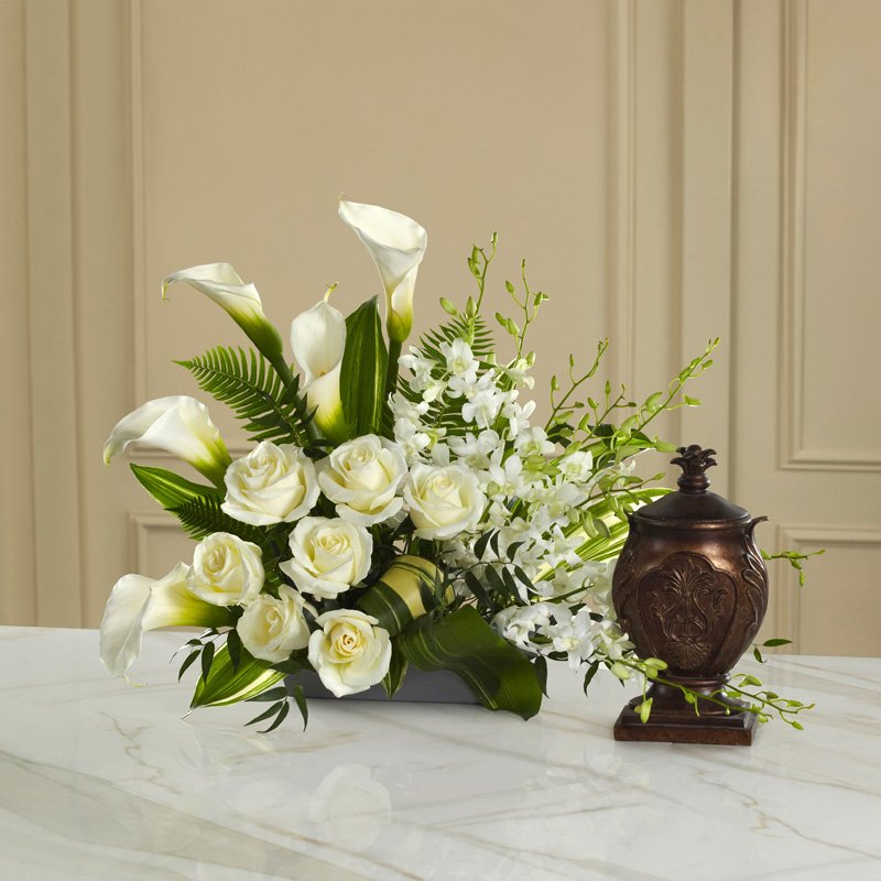 peace lily centerpiece At Peace Arrangement – Ottawa Funeral Flowers
