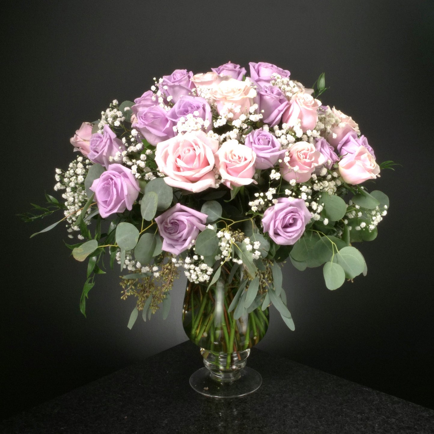 50 Roses / Vase / Fancy