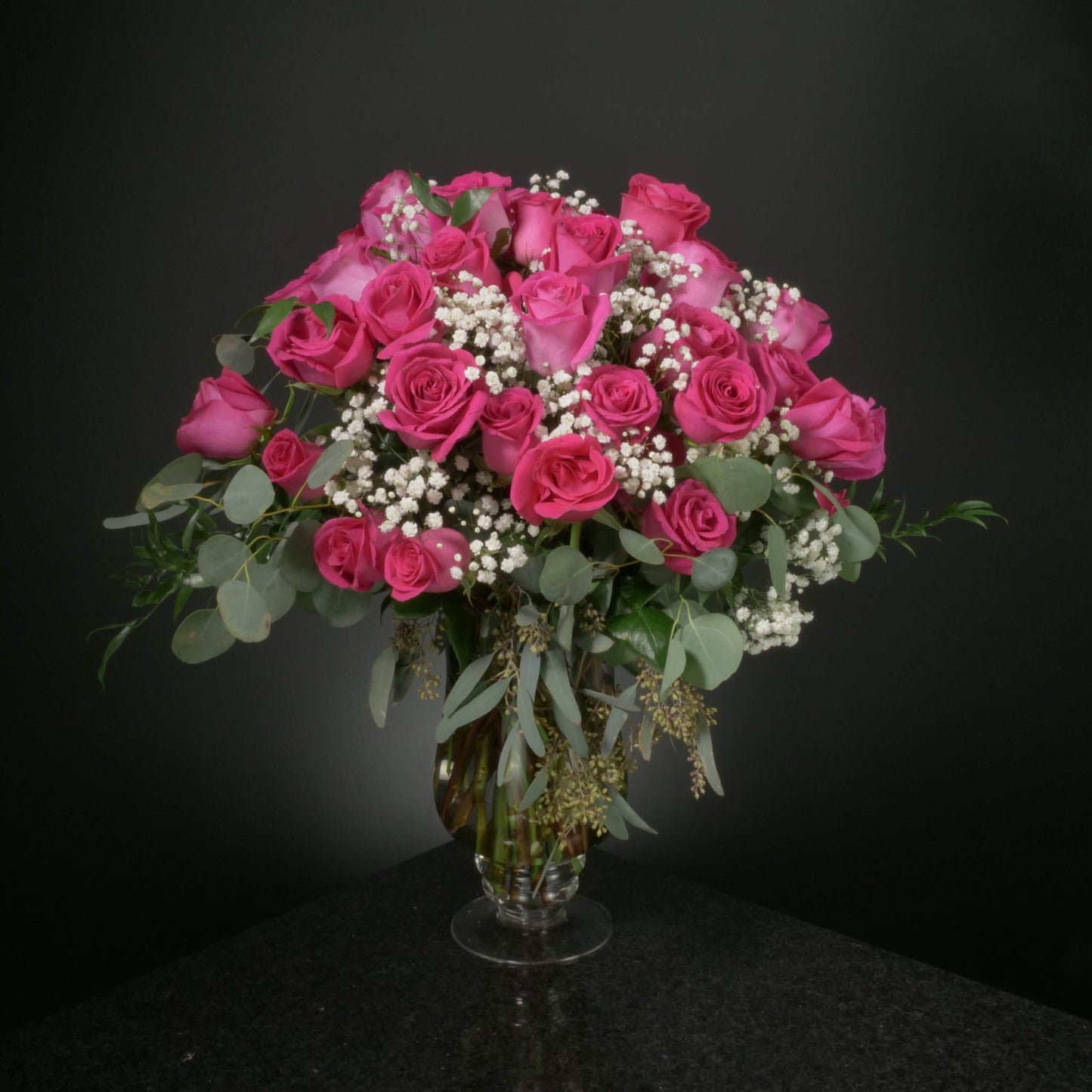 50 Roses / Vase / Fancy